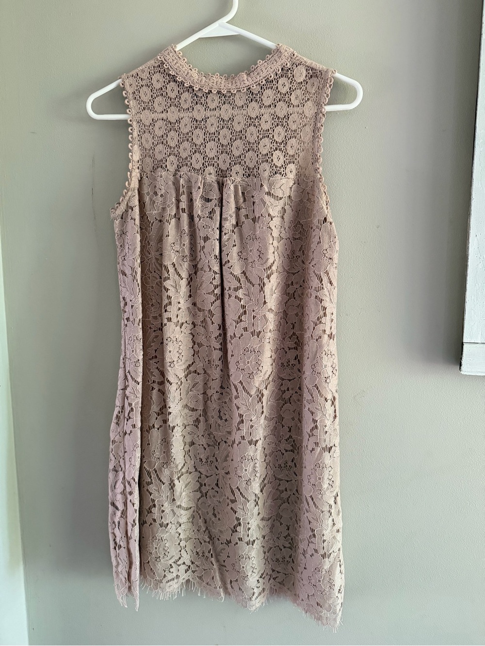 Xhilaration Blush Lace Sleeveless Shift Dress